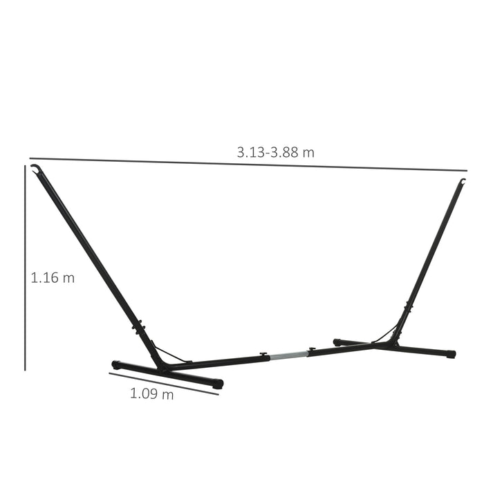 Adjustable 3.1-3.8m Universal Hammock Stand - Sturdy Metal Frame for Garden, Camping, and Outdoor Patio - Ideal for Hammock Relaxation and Replacement Stand Only