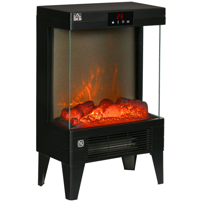 Freestanding Electric Fireplace Heater 750W/1500W - LED Display, Remote Control, Quiet Operation - Perfect for Heating 25m² Indoor Spaces in Style