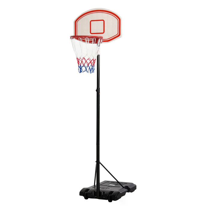 Adjustable Portable Basketball Hoop Stand - 175-215cm Height, Sturdy Rim, Large Wheels & Stable Base - Ideal for Outdoor Family Sports and Recreation