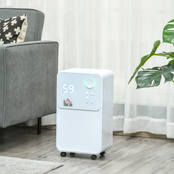 2000ML Portable Dehumidifier - Quiet 12L/Day Electric Air Purifier with 4 Modes for Laundry Rooms, Bedrooms, Basements - Ideal for Home Moisture Control
