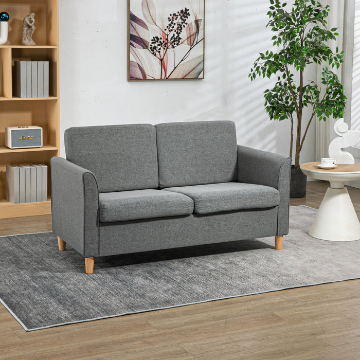 Compact Loveseat Sofa - Modern 2-Seater Couch with Wooden Legs and Armrests for Cozy Spaces - Ideal for Small Living Rooms or Apartments