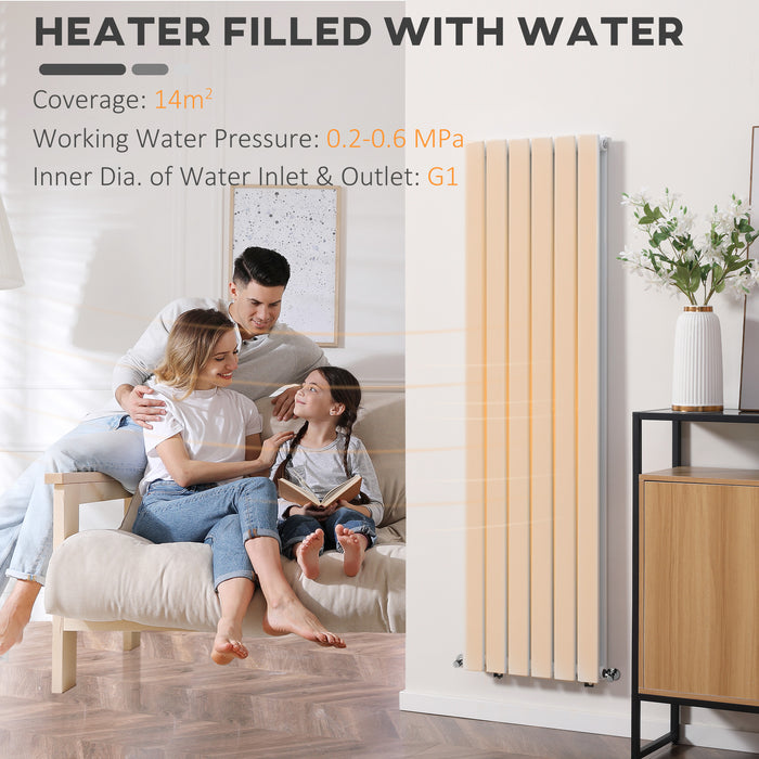 46 x 160cm Water-Filled Space Heater - Horizontal Designer Radiator for Quick Heating - Ideal for Living Rooms, Studies, and Bathrooms