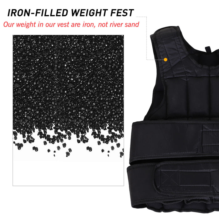 Adjustable Metal Sand Weighted Training Vest - 10kg, Durable Build, Unisex, Black/Red - Ideal for Strength and Endurance Workouts