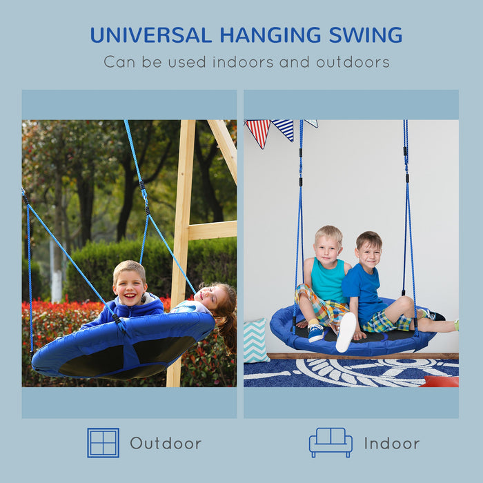 Kids' Large 100cm Diameter Blue Tree Swing - Sturdy & Durable Outdoor Spinner - Perfect for Children's Backyard Fun & Play