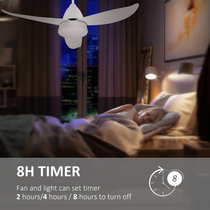 3-Blade Modern Ceiling Fan with LED Lights - Reversible Indoor Fan with Remote, White Finish - Perfect for Bedrooms & Living Rooms