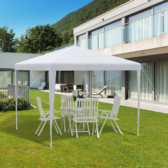 Outdoor Garden Gazebo - 2.7m x 2.7m Marquee Party Tent with Wedding Canopy in White - Perfect for Events and Gatherings