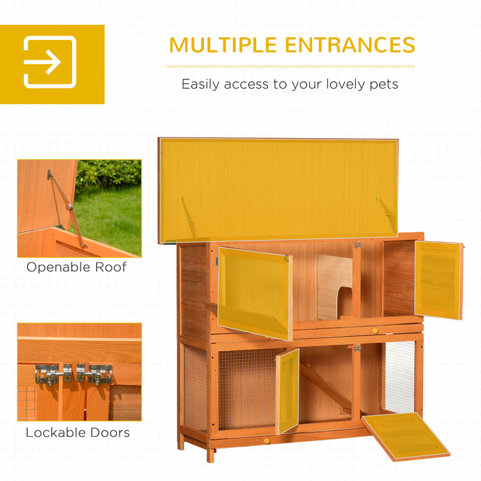 Large 100 cm Rabbit Cage in H-Sauce Yellow - Spacious Pet Habitat with Sturdy Design - Ideal for Small to Medium Rabbits and Small Pets