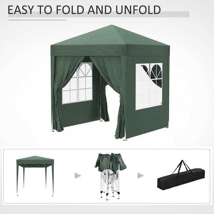 Green Pop-Up Gazebo - 2x2m Canopy for Outdoor Use - Ideal for Garden Parties & Events