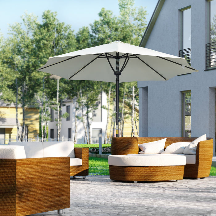 Outdoor Market Table Parasol - Cream Sun Shade Canopy with 8 Ribs - Ideal for Garden Patio Relaxation