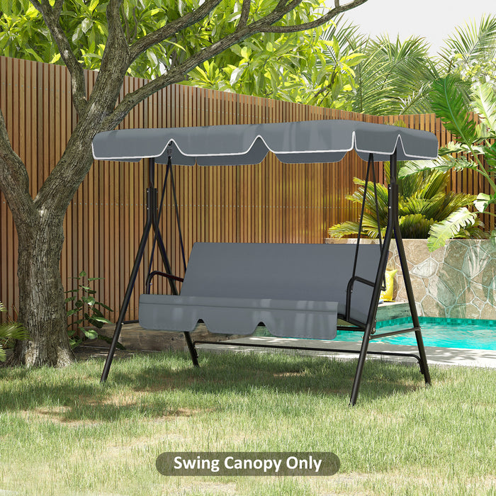 2-Seater Garden Swing Canopy Replacement - UV50+ Sun Protection, Durable Tubular Frame Compatible - Ideal for Outdoor Relaxation and Comfort, Dark Grey