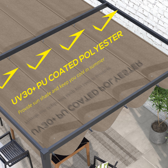 Retractable Pergola Roof - UV30+ Protected Sun Shade Cover for 3 x 2.15m Outdoor Structures - Ideal for Garden Comfort and UV Protection