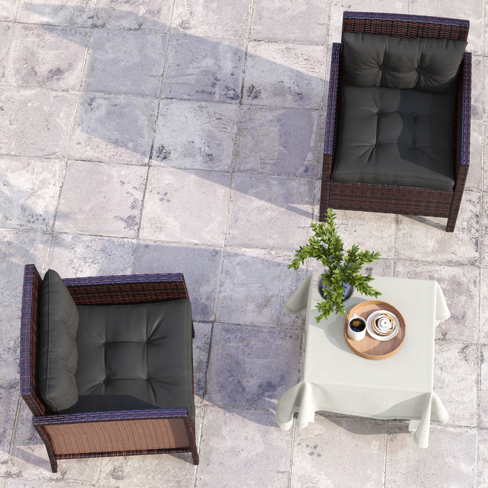 Patio Comfort Cushion Set - 4-Piece Seat and Back Pillow Combo, Charcoal Grey - Ideal for Indoor & Outdoor Seating Comfort