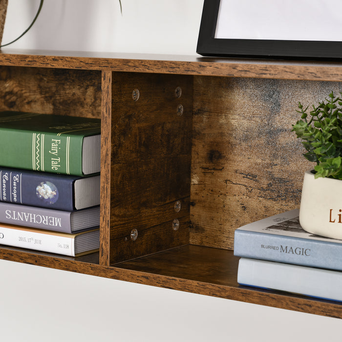 Industrial Corner Desk with Storage Shelves - L-Shaped Workstation with Steel Frame and Adjustable Feet - Home Office Study Furniture in Stylish Brown and Black