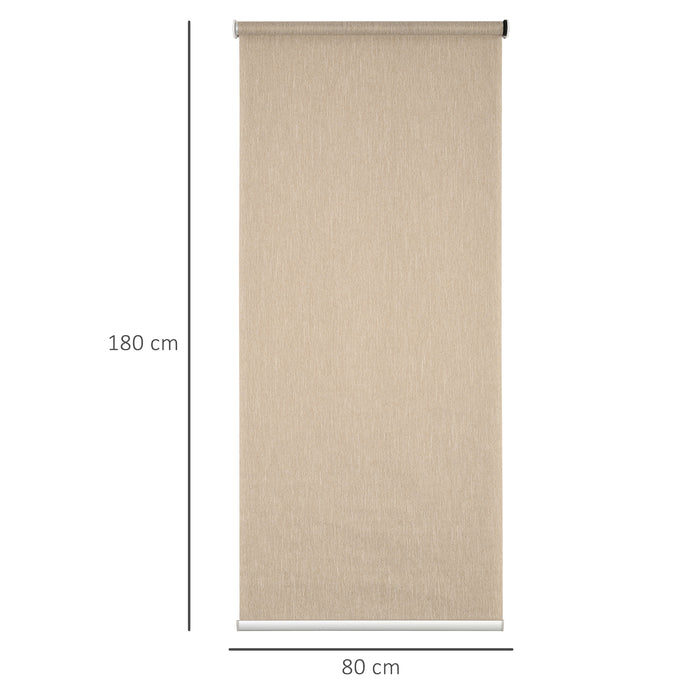 Smart Roller Blinds with UV Protection - Rechargeable WiFi Electric Window Shades, Easy Fit, 80x180cm, Brown - Ideal for Home and Office Privacy