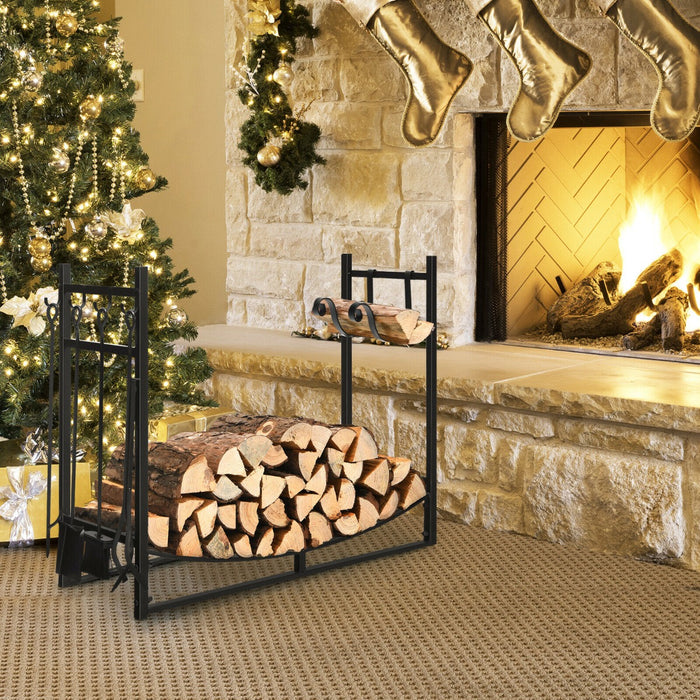 Wood Stacker Stand - 36" Model with Kindling Holders - Ideal for Organizing Firewood and Kindling