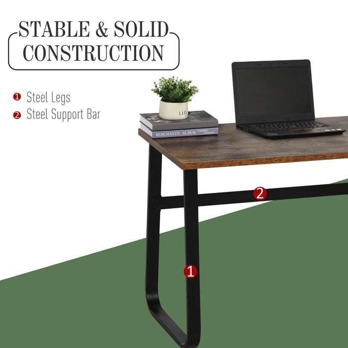 Industrial Style Writing Desk - Sturdy Laptop Table Workstation for Home Office - Ideal Study Center Furniture for Students and Professionals