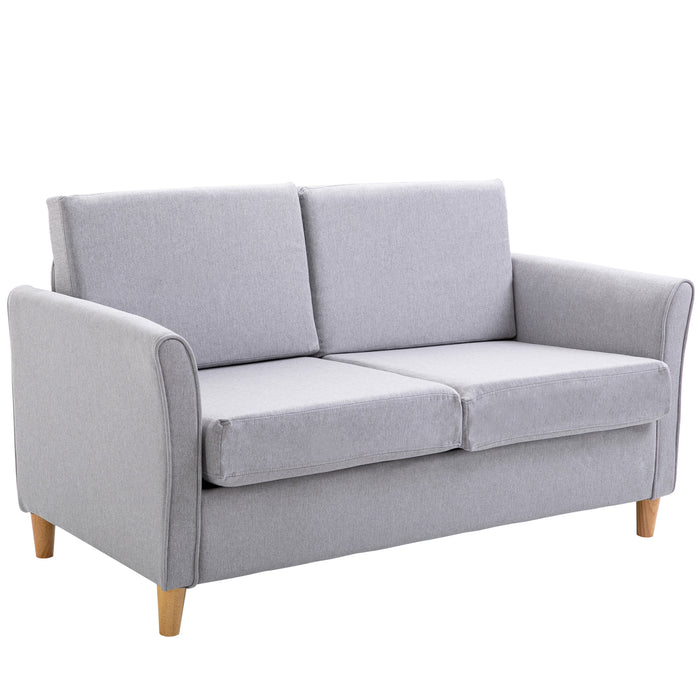 Compact Double Loveseat Sofa - Armrest-Enabled Living Room Furniture in Blue - Ideal for Cozy Intimate Spaces