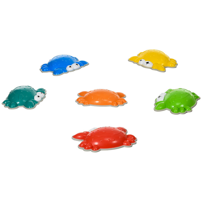 Kids 6-Piece Anti-Slip Edge Stepping Stones Set - Crab-Shaped Balance Pods for Obstacle Courses, Stackable - Ideal for Playtime and Coordination Skills Development