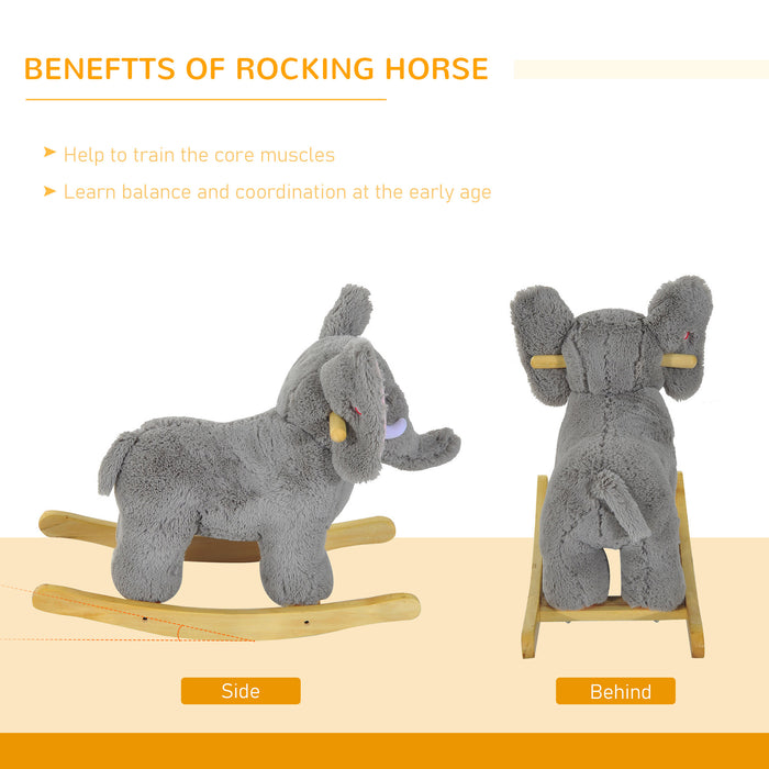 Plush Elephant Ride-On Toy for Kids - Soft and Cuddly Toddler Riding Animal - Grey Elephant Comfort and Fun for Children