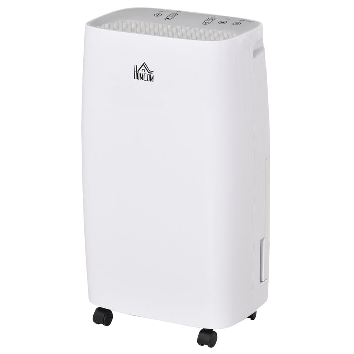 12L/Day Home Dehumidifier with Digital Humidity Display - 2500ml Capacity, 24-Hour Timer, Dual Speed Control, Portable on Wheels - Ideal for Damp Spaces and Moisture Removal