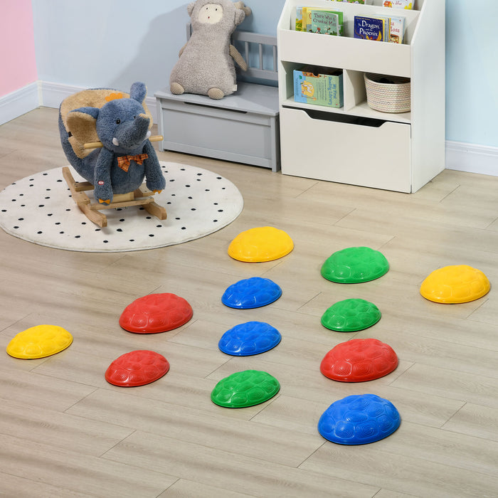 Kids Balance Stepping Stones Set - 8 Pieces with Non-Slip Mats, Indoor Outdoor Sensory Play Equipment - Promotes Coordination for Ages 3-8