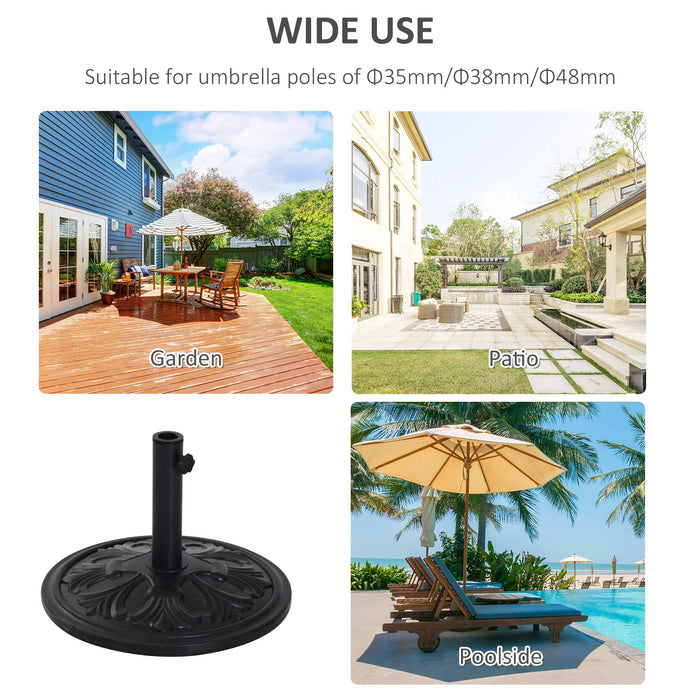 Heavy Duty Round Cement Parasol Base - Durable Umbrella Stand for Outdoor Garden Stability - Ideal for Patio Shade & Weather Resistance