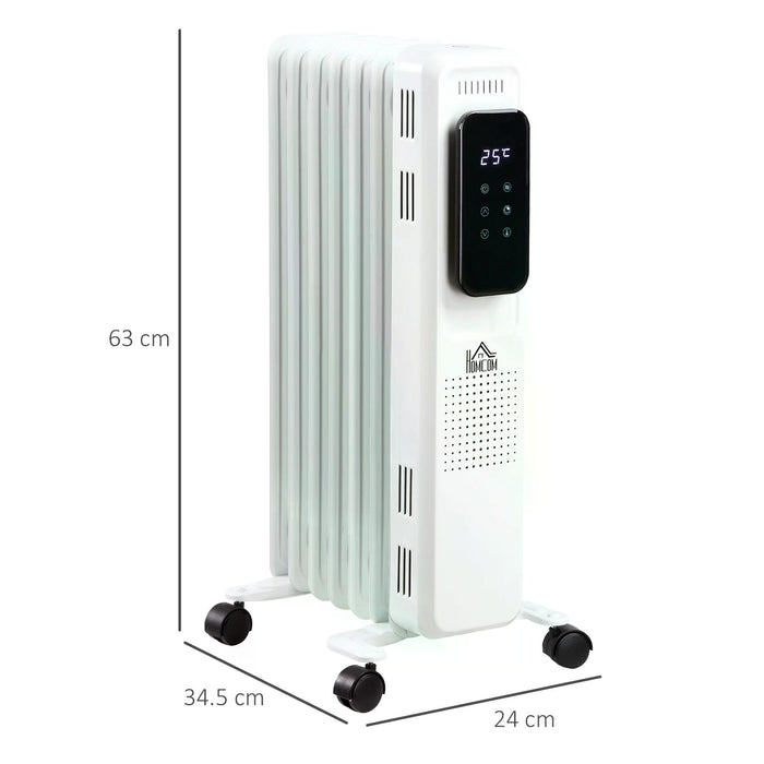 1630W Oil Filled Radiator Heater with LED Display - 7 Fin Portable Electric Heating, 24H Timer, 3 Settings, Safety Cut-Off - Ideal for Home Comfort and Warmth