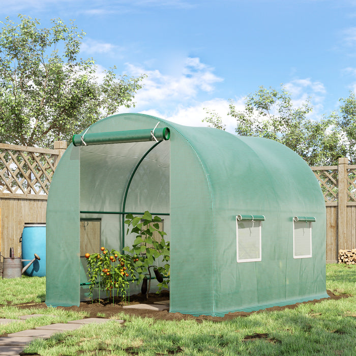 Reinforced Polytunnel Walk-In Greenhouse - 2.5x2m Waterproof & Sturdy Garden Structure with Galvanized Base - Ideal for Plant Growth and Protection