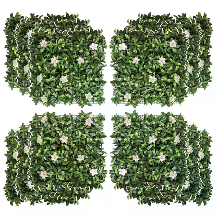 12PCS Rhododendron Artificial Boxwood Mats - 20x20 Inch Faux Hedge Privacy Screen Wall Panels for Decor - Perfect for Garden Backyard Balcony Decoration