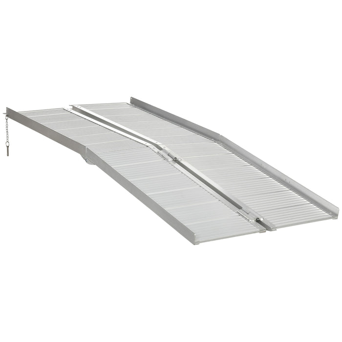 Aluminum Foldable Wheelchair Ramp - Textured 183x72cm, Portable Threshold Design for Accessibility - Ideal for Scooter, Steps, Home Stairs & Doorways