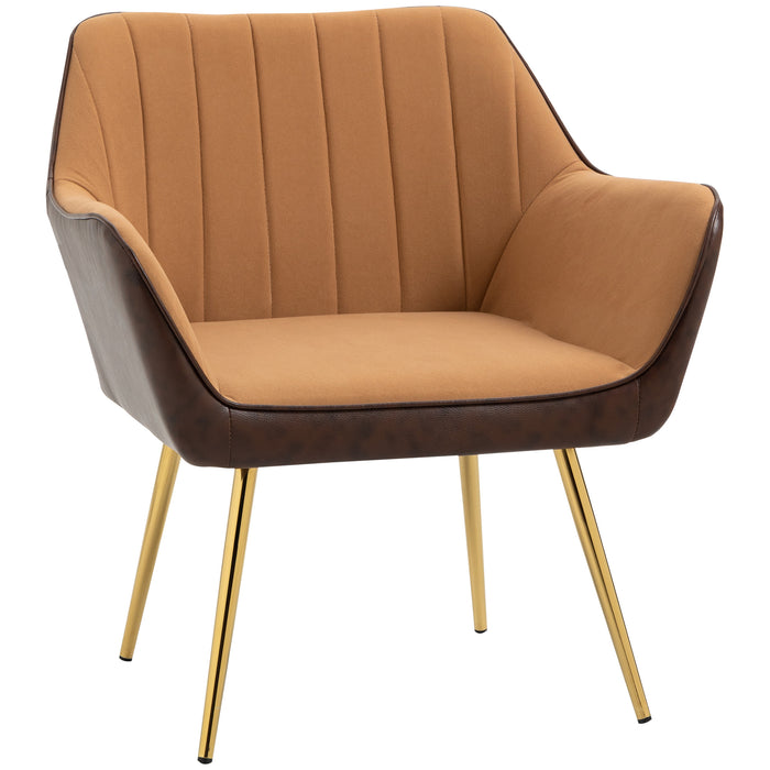 Velvet Comfort Lounge Chair with Sleek Gold Legs - Upholstered Accent Armchair for Elegance & Style - Ideal for Living Room or Bedroom Comfort