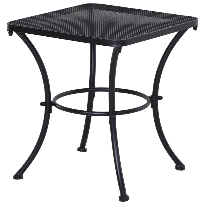 Metal Square Bistro Table - Sturdy Outdoor Garden Furniture in Black - Perfect for Patio Dining and Gathering