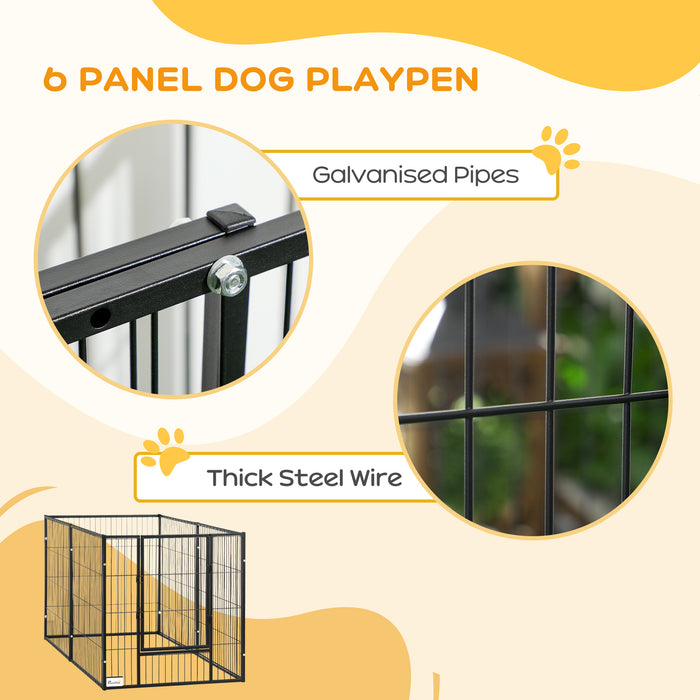 Heavy Duty 6-Panel Pet Playpen 82.5-150 cm x 81 cm - Adjustable Exercise Enclosure for Dogs - Ideal for Small to Medium Breeds