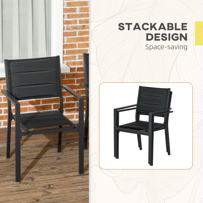 Aluminum Stacking Garden Chair Set of 2 - Durable Outdoor Seating Solution - Ideal for Patio and Backyard Spaces