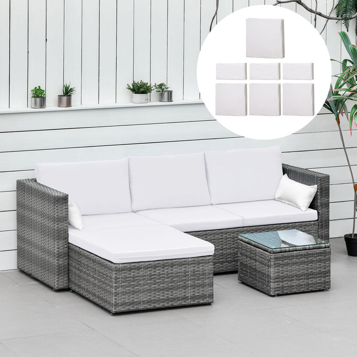 Rattan Furniture 7-Piece Cushion Cover Set - Durable & Stylish Replacement Covers - Ideal for Patio and Outdoor Seating Refresh