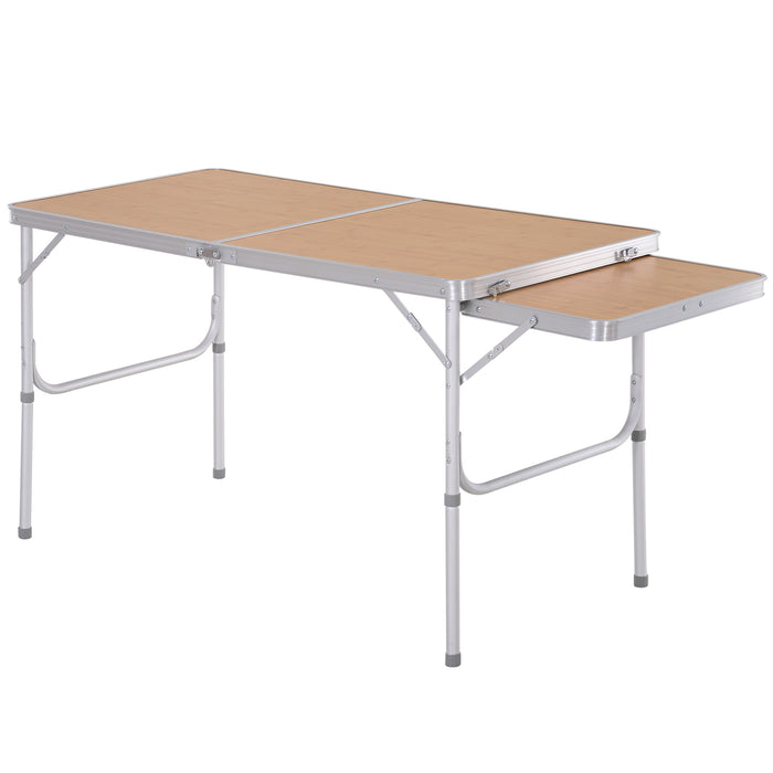 Aluminium 4ft MDF-Top Portable Table - Durable Folding Outdoor Event Furniture, Silver - Ideal for Picnics, Camping, & Tailgating