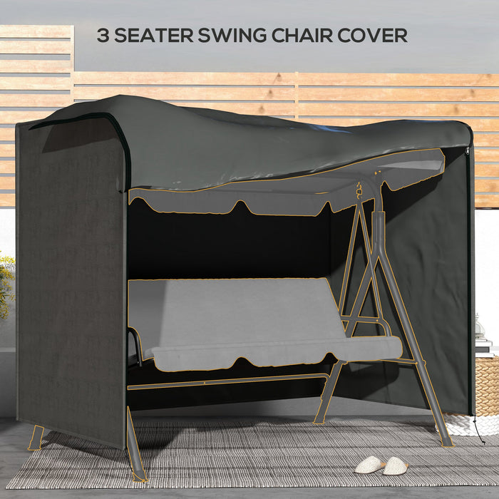 Patio Swing Chair Cover - 600D Oxford Fabric, Waterproof, Anti-UV Protection for Outdoor Furniture - Ideal for Garden Rain Shield, Fits 205 x 124 x 164 cm