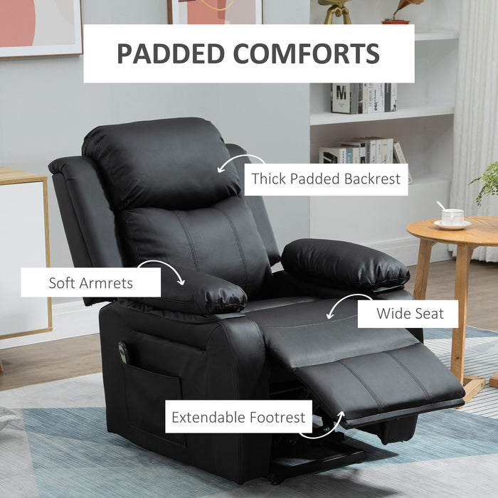 Extra Padded Electric Power Lift Recliner - PU Leather Sofa with Stand Assistance and Remote Control - Ideal Comfort Aid for Elderly and Mobility-Impaired Users