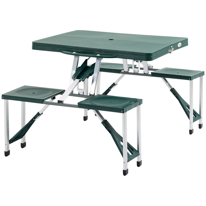 Aluminum Folding Camping Table and Stool Set - Lightweight, Portable Bench for Outdoor Picnic, Garden & BBQ - Ideal for Campers and Tailgating Events