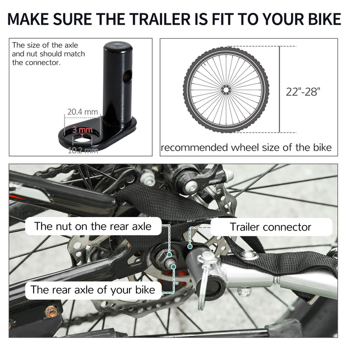 Bike Trailer Cargo Carrier - Foldable Steel Frame with Removable Cover, Bicycle Storage Hitch - Ideal for Extra Storage Needs on the Go