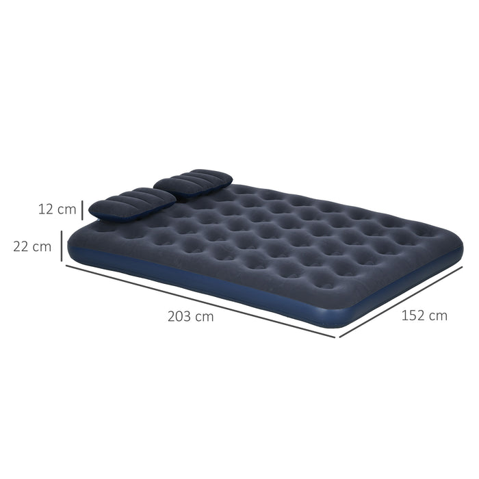 Inflatable Queen Air Mattress - Sturdy and Comfortable with Easy Manual Hand Pump - Perfect for Overnight Guests and Camping Adventures