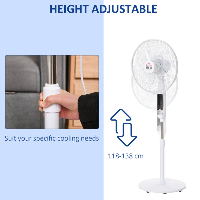 Pedestal Stand Fan with LED Display - 54" Adjustable Oscillating Fan with 3 Speeds & Modes, 85° Range - Includes 3M Remote for Living Room Comfort