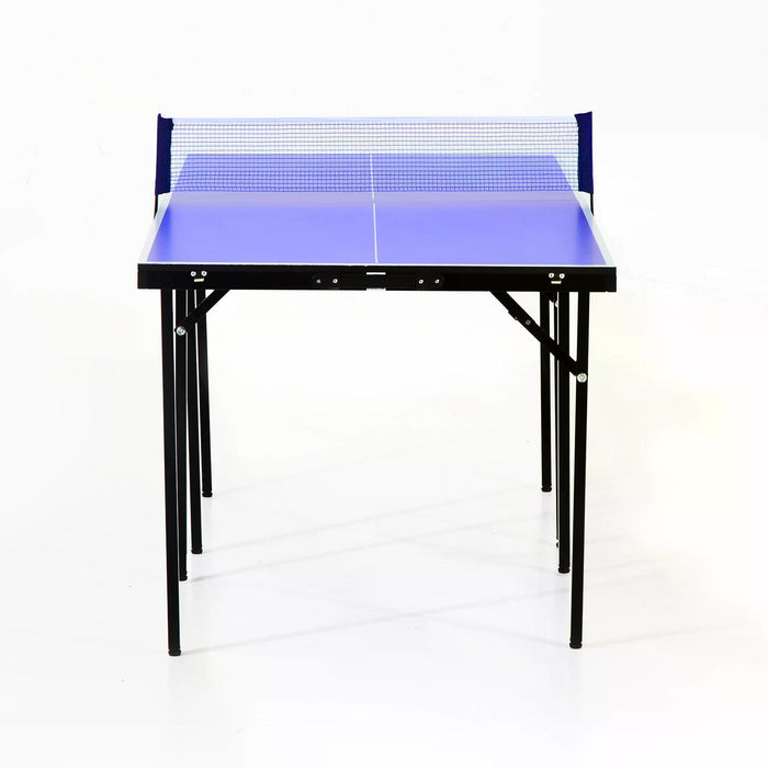 Compact Folding Table Tennis Set - Mini Professional Ping Pong Table with Net, Blue - Ideal for Games, Sports Training & Quick Play Spaces