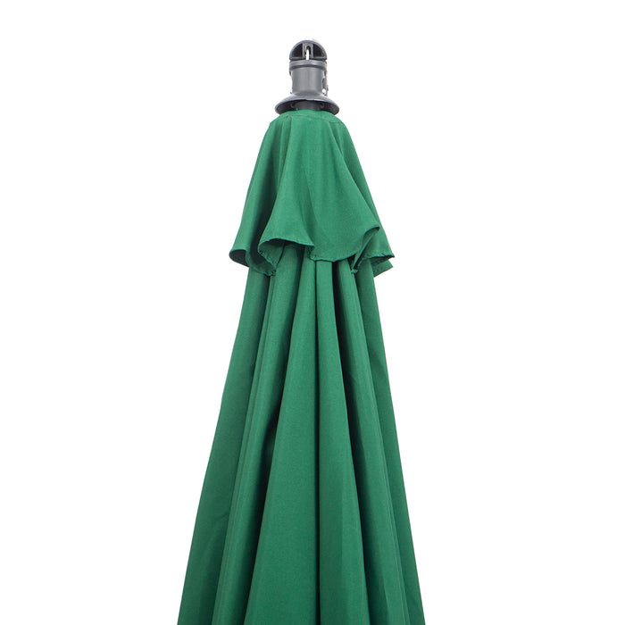 Garden Banana Parasol Umbrella with Crank Handle - 3m Hanging Cantilever Sun Shade, Green with Cross Base - Ideal for Outdoor Leisure and Patio Relaxation