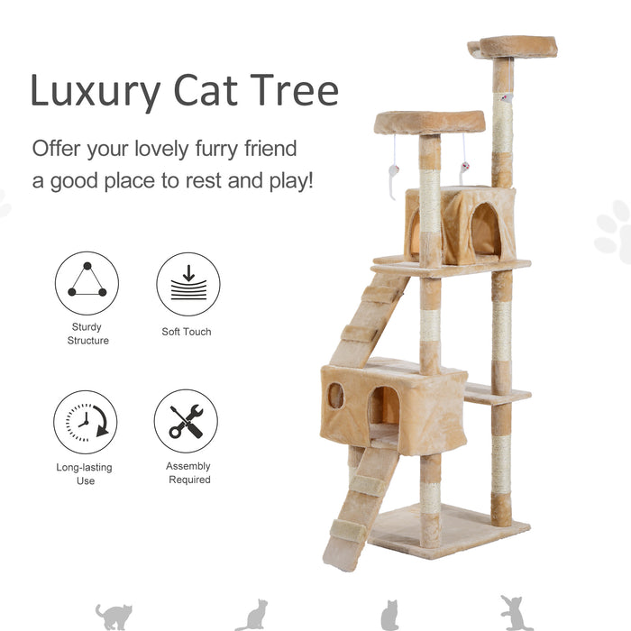 Cat Tree Kitten Activity Center - Scratch, Climb & Lounge Tower with Scratching Post - Ideal for Playful Kittens and Small Cats