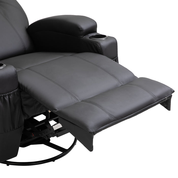 PU Leather Recliner Sofa Chair - Massage Armchair with Swivel Base for Cinema & Gaming - Ideal for Relaxation & Nursing Needs