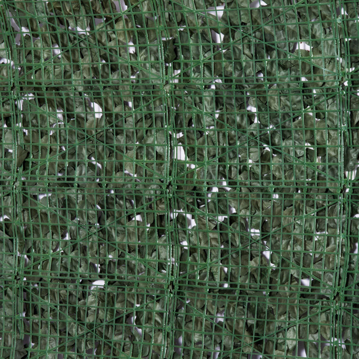 Artificial Leaf Hedge Screen - 4PC Set, Garden Privacy Barrier, Dark Green, 2.4M x 1M - Outdoor/Indoor Decorative Fencing