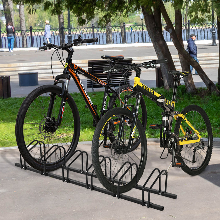 Steel Made 6-Bike Rack - Suitable for BMX, Road, Mountain and Children's Bikes in Black - Efficient Storage Solution for Cyclists