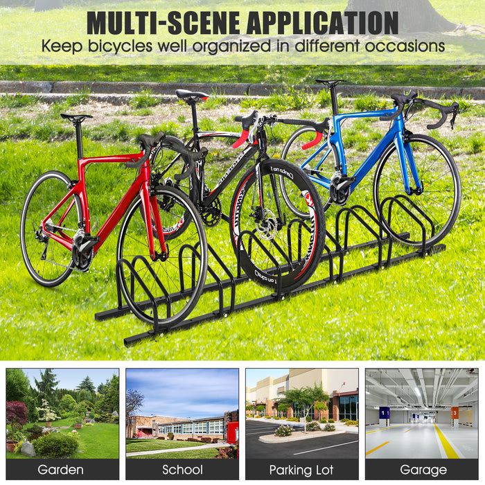 Steel Made 6-Bike Rack - Suitable for BMX, Road, Mountain and Children's Bikes in Black - Efficient Storage Solution for Cyclists