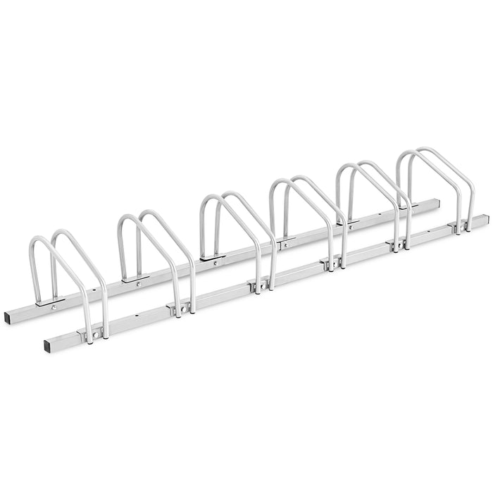 Steel Made 6-Bike Rack - Suitable for BMX, Road, Mountain and Children's Bikes in Black - Efficient Storage Solution for Cyclists